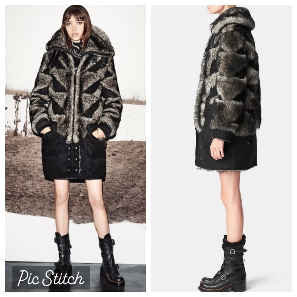 COACH Genuine Lamb Shearling Fur Coat